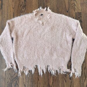 Venti6 Fringed Blush Sweater